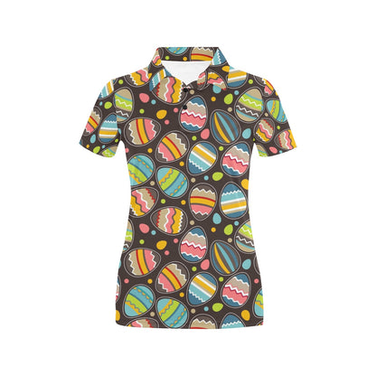 Easter Eggs Pattern Print Design RB02 Women's Polo Shirt