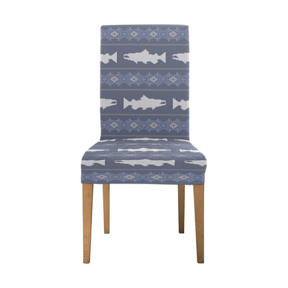 Salmon Fish Knit Style Print Design LKS304 Dining Chair Slipcover