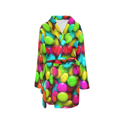 Candy Pattern Print Design CA03 Women's Fleece Robe