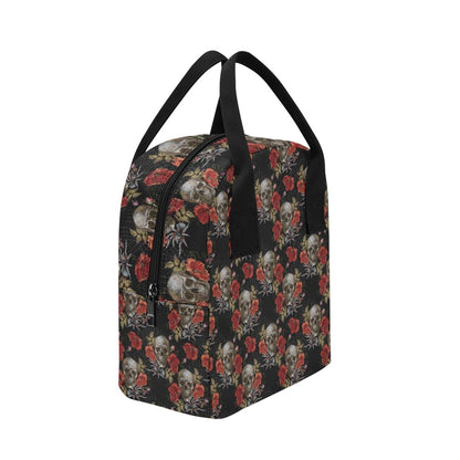 Spider Web Skull Rose Print Design LKS305 Insulated Lunch Bag