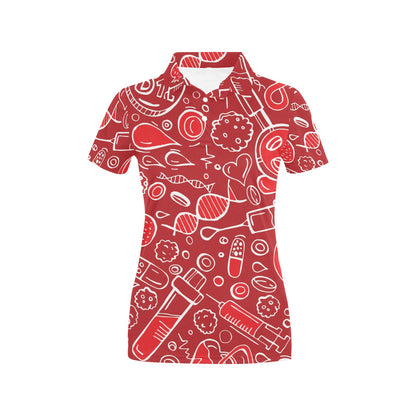 Phlebotomist Pattern Print Design A02 Women's Polo Shirt