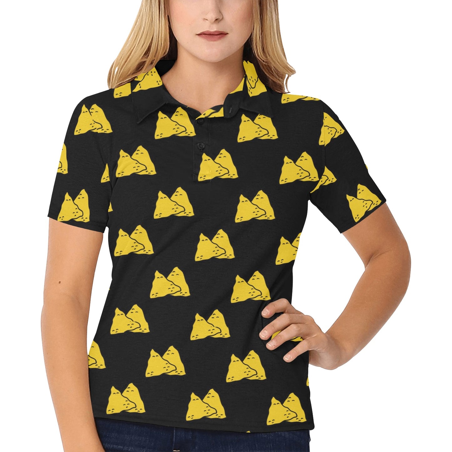 Nachos Pattern Print Design A02 Women's Polo Shirt