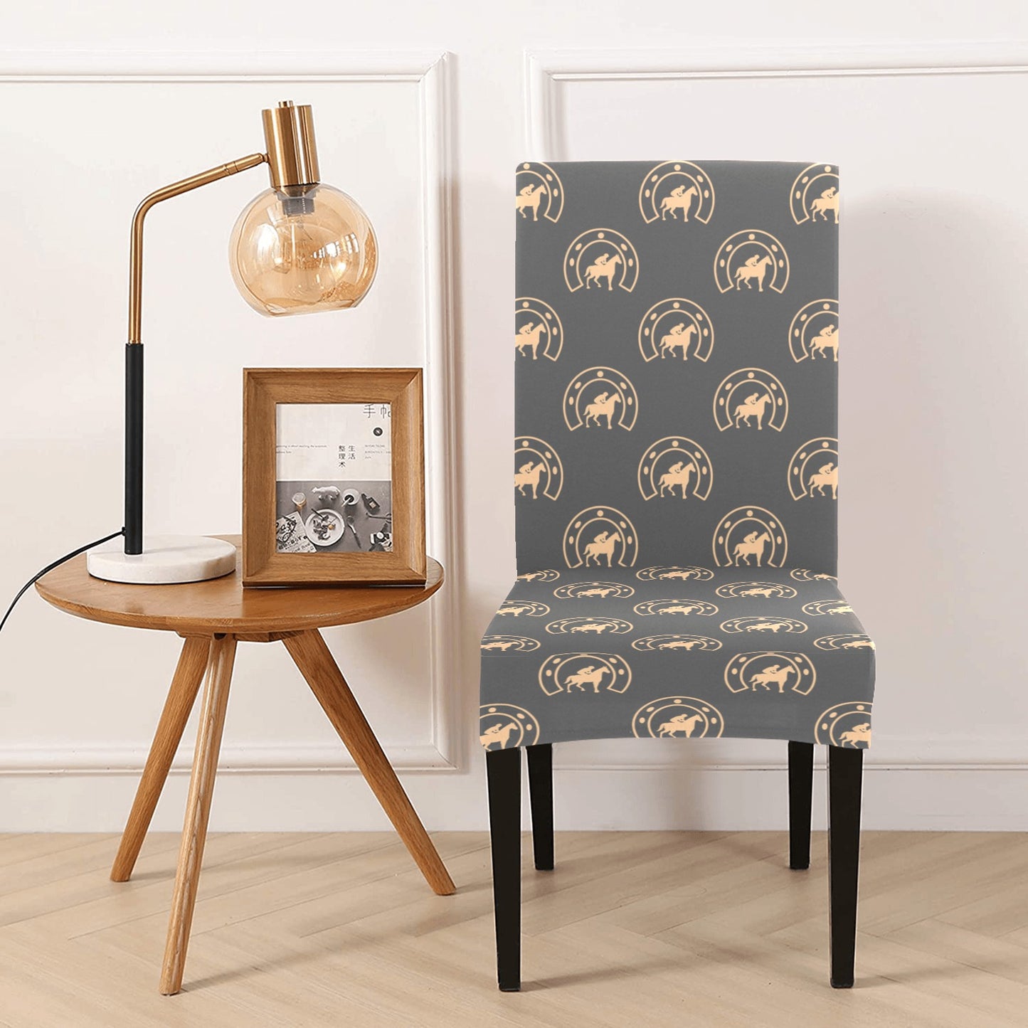 Horseshoe Print Design LKS306 Dining Chair Slipcover