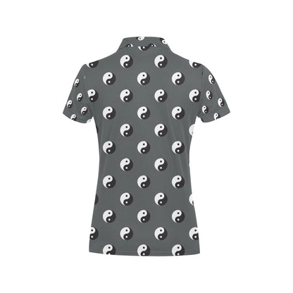 Yin Yang Print Design LKS303 Women's Polo Shirt