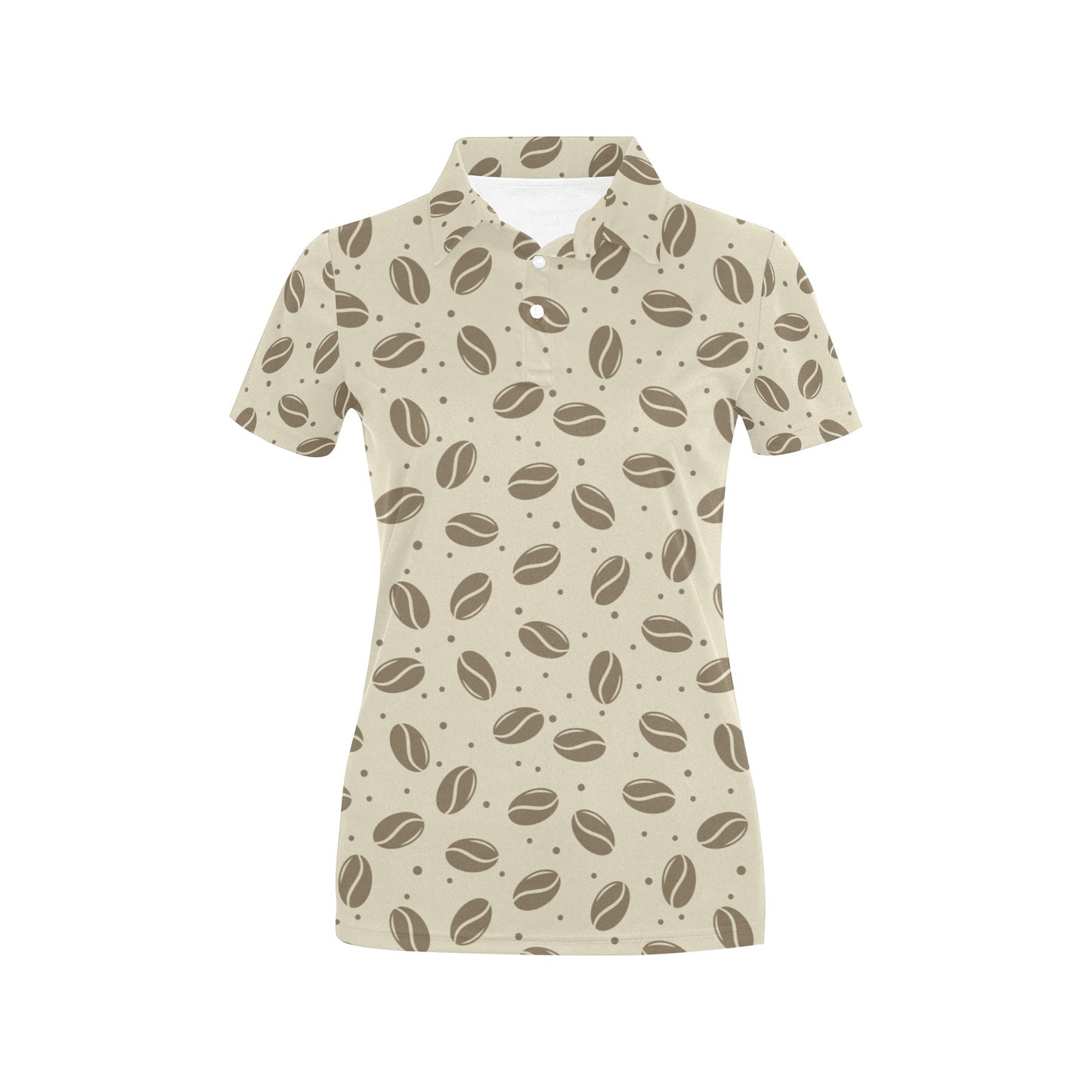 Coffee Pattern Print Design 02 Women's Polo Shirt