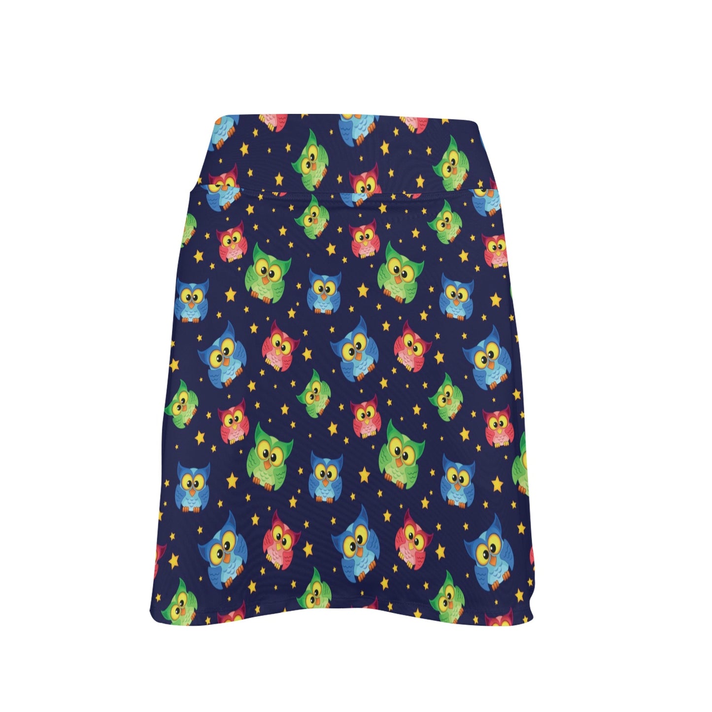 Owl with Star Themed Design Print 17" Golf & Pickleball Skort with Pockets
