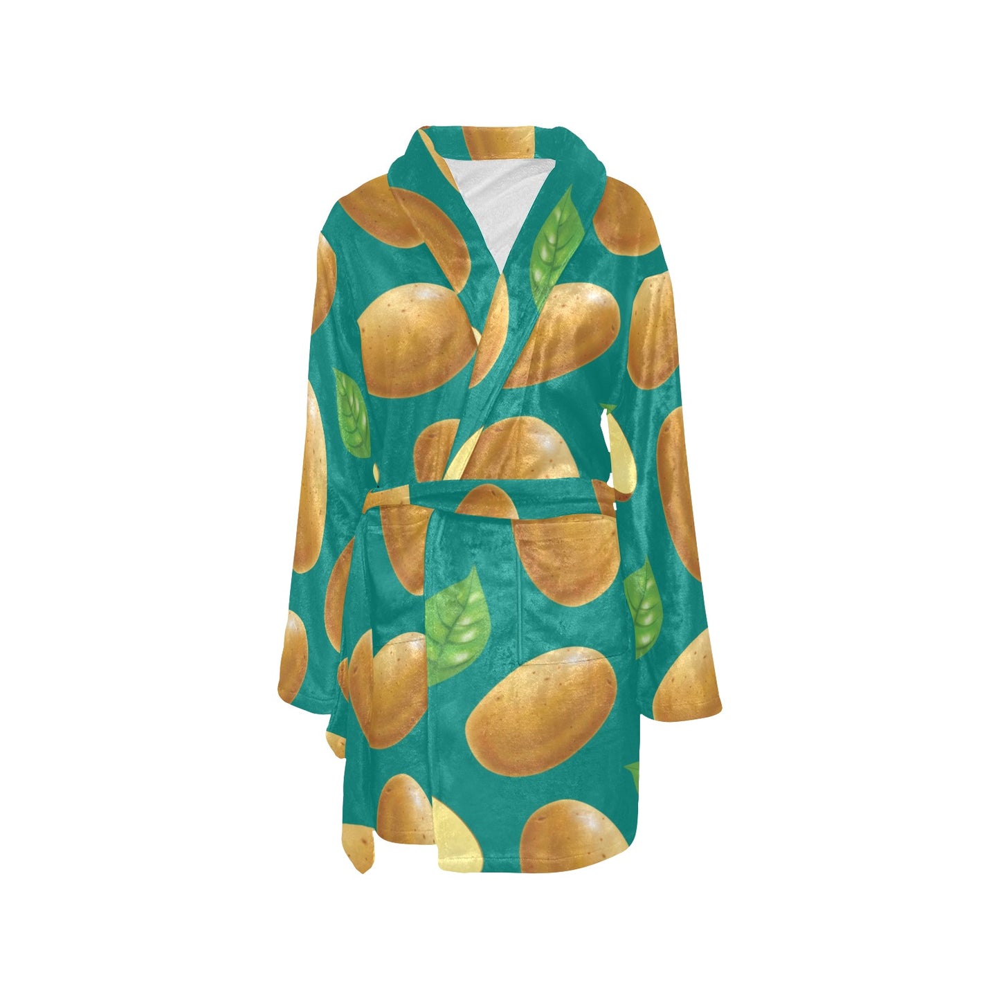 Potato Pattern Print Design A04 Women's Fleece Robe