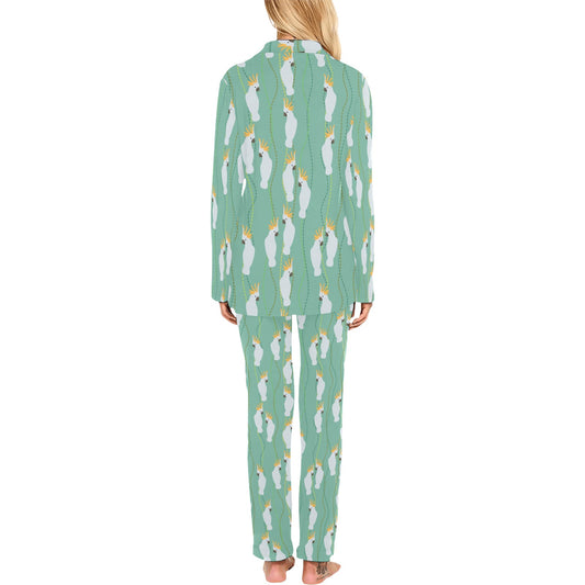 Cockatoo Pattern Print Design 01 Women's Long Pajama Set