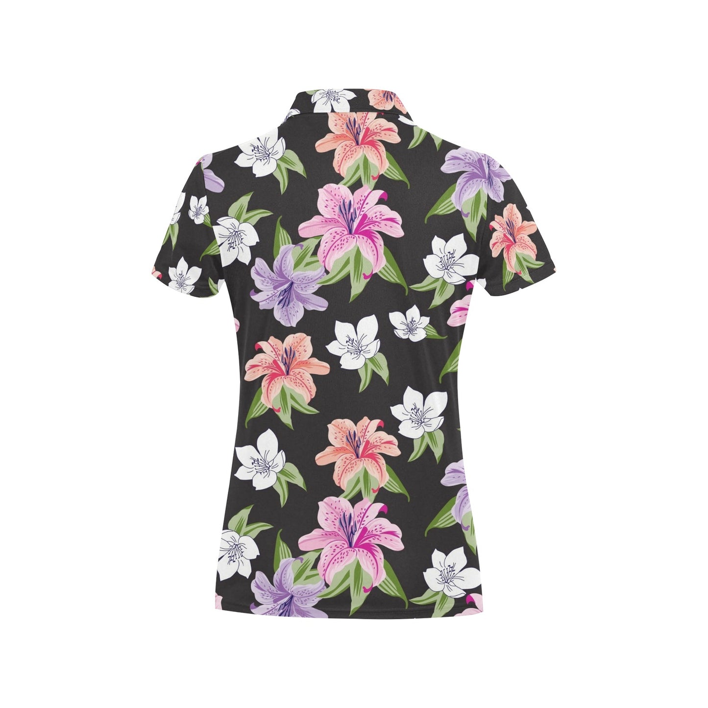 Lily Pattern Print Design LY02 Women's Polo Shirt