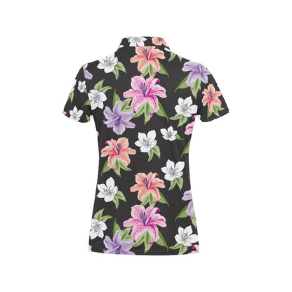 Lily Pattern Print Design LY02 Women's Polo Shirt