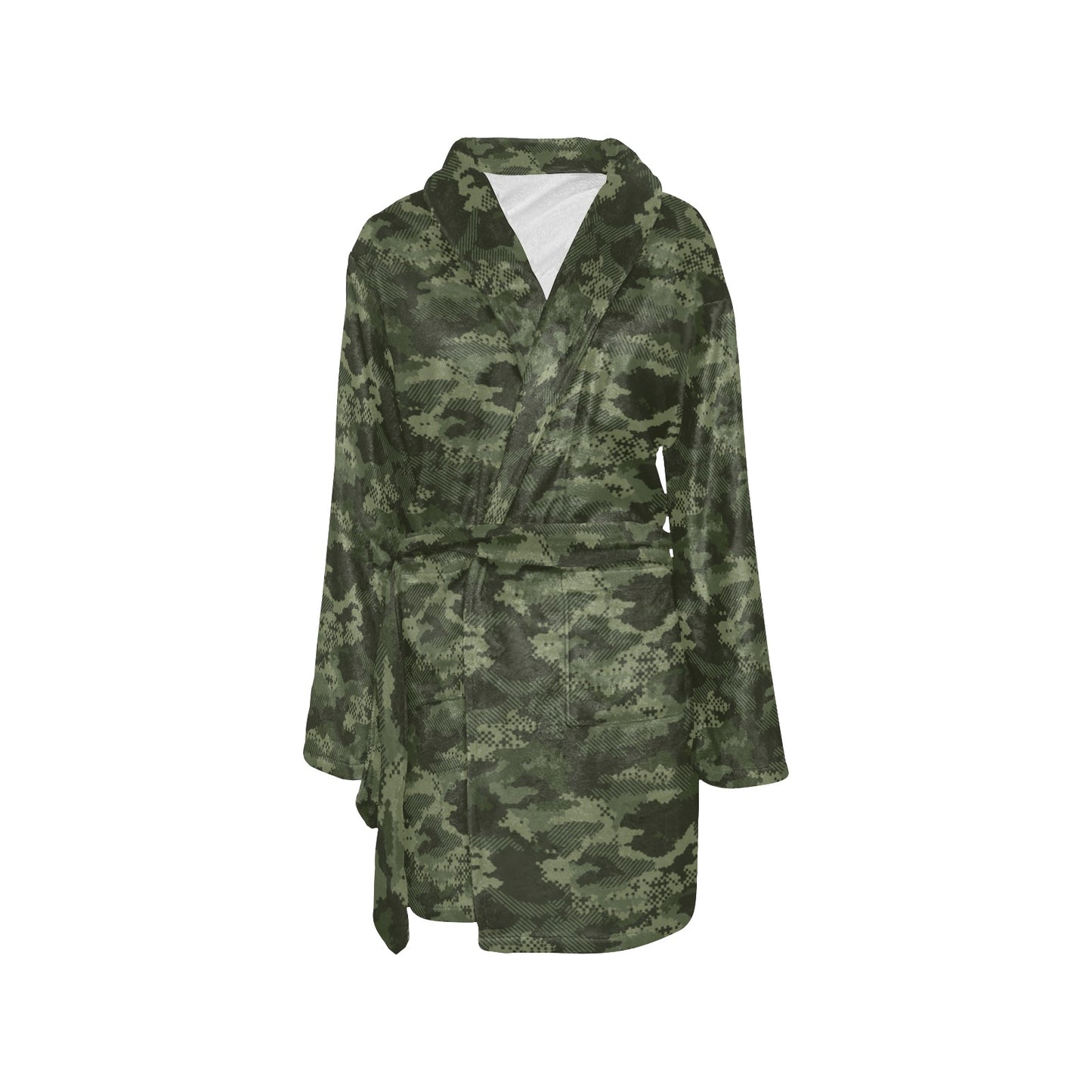Army Camouflage Pattern Print Design 02 Women's Fleece Robe