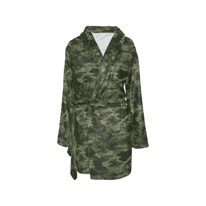Army Camouflage Pattern Print Design 02 Women's Fleece Robe