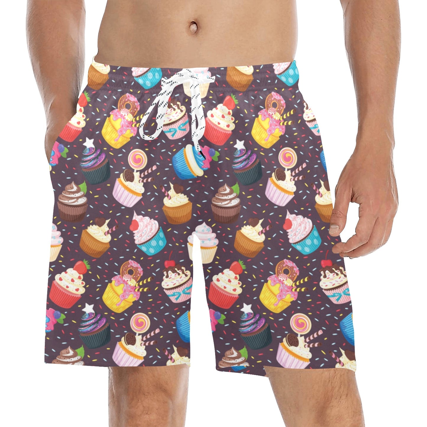 Cupcakes Party Print Pattern Men's Swim Trunks Beach Shorts