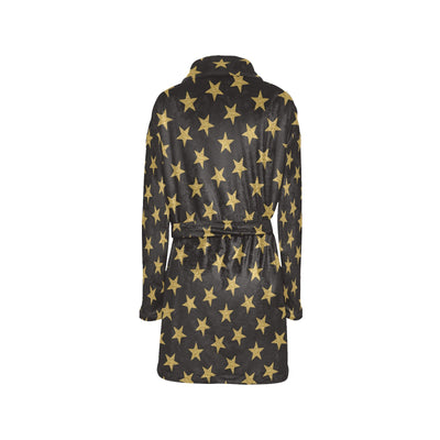 Star Gold Print Design LKS302 Women's Fleece Robe