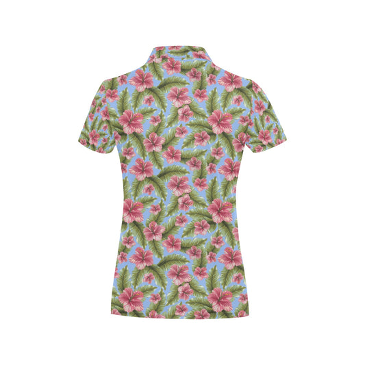 Tropical Flower Print Design LKS301 Women's Polo Shirt