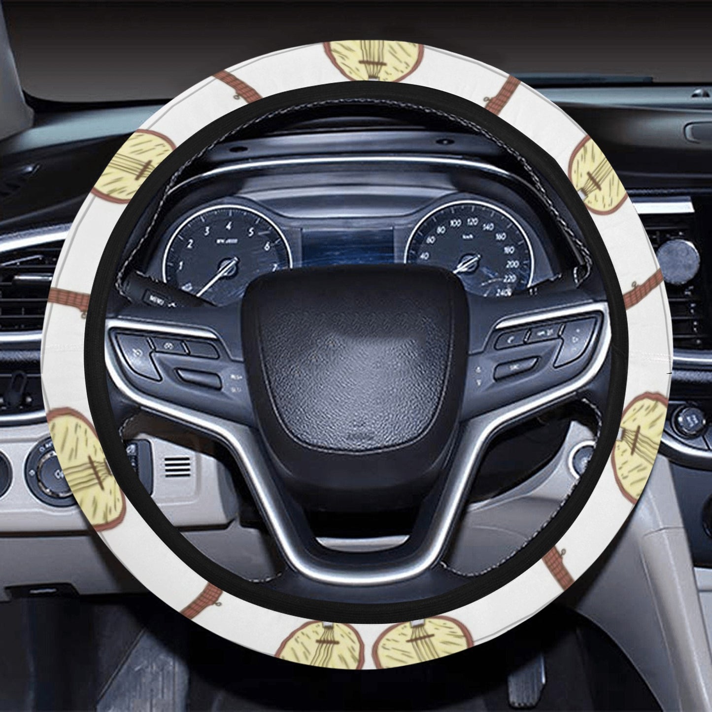 Banjo Print Design LKS402 Steering Wheel Cover with Elastic Edge