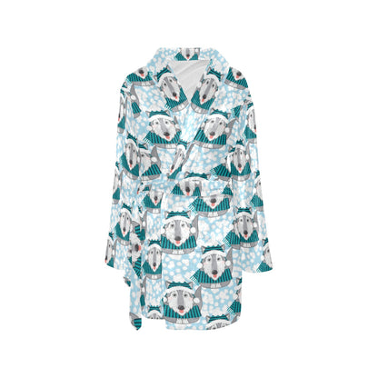 Alaskan Malamute Pattern Print Design 01 Women's Fleece Robe