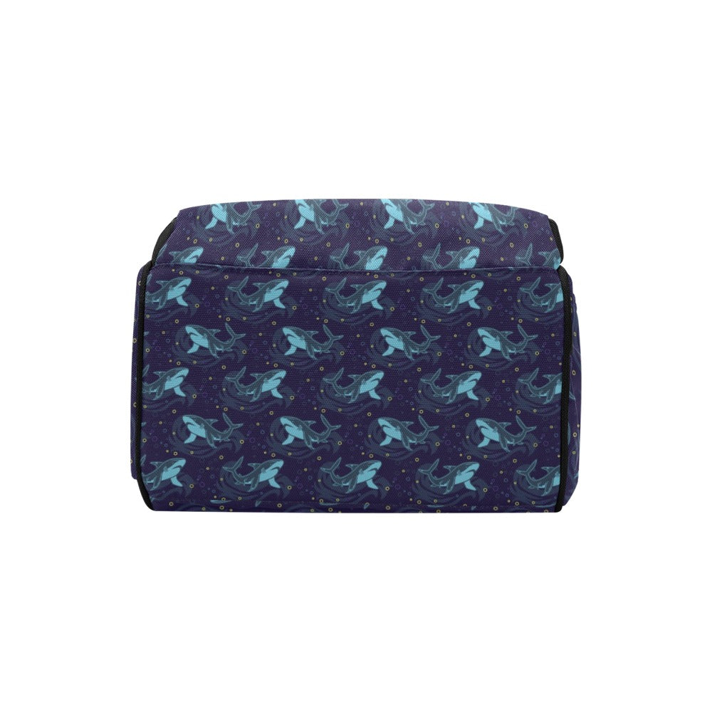 Shark Print Design LKS306 Diaper Bag Backpack