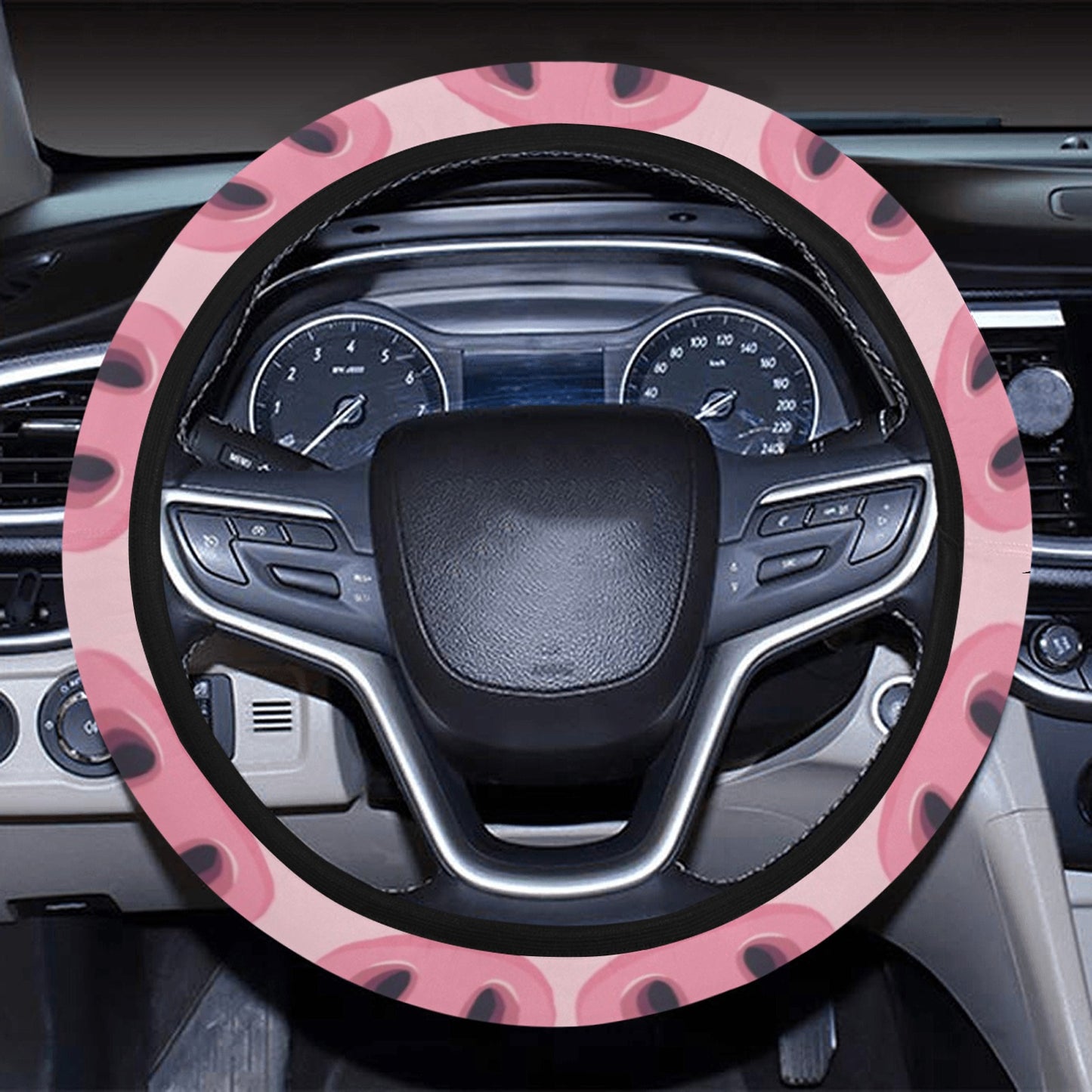 Pig Print Design LKS401 Steering Wheel Cover with Elastic Edge