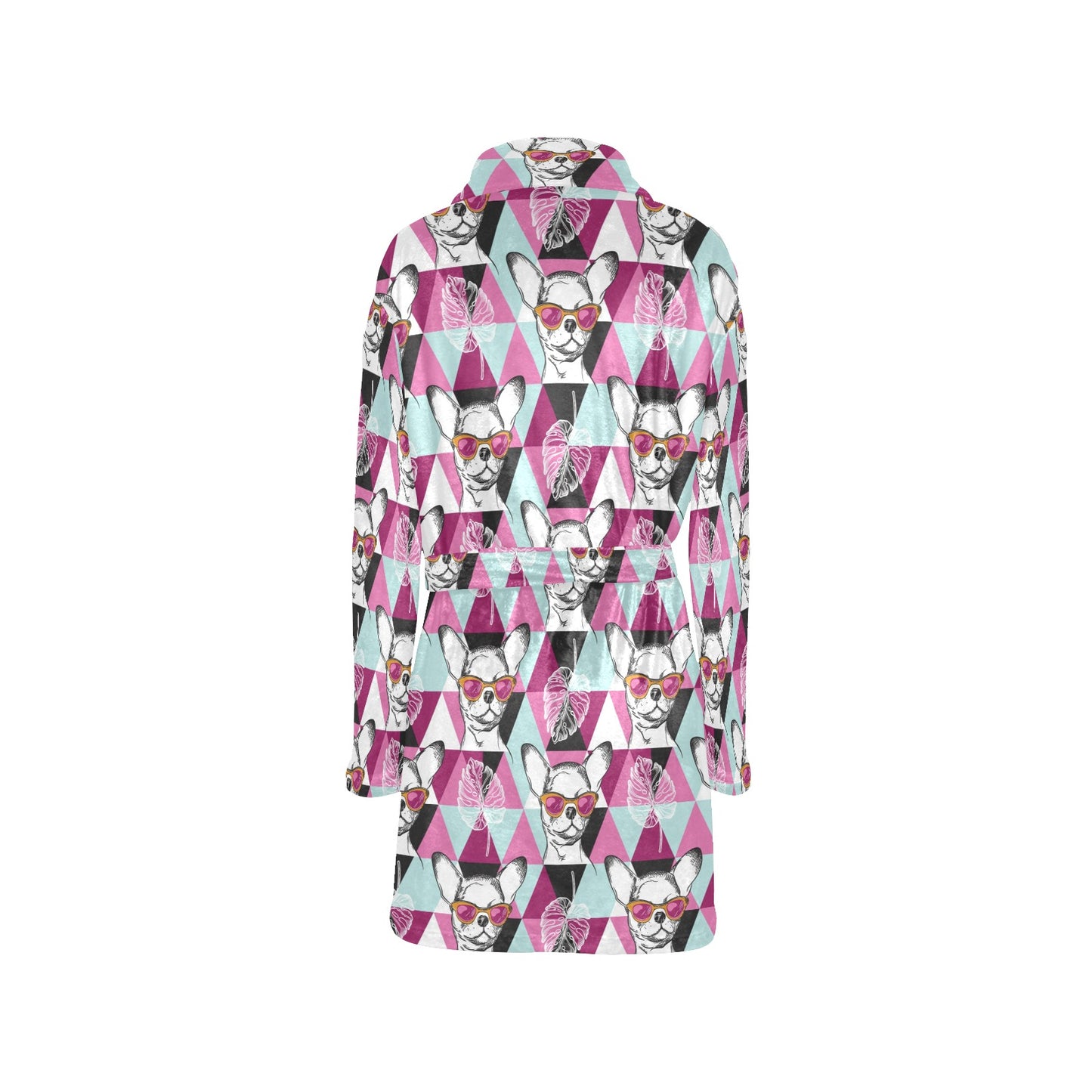 Chihuahua Cute Triangle Pattern Women's Fleece Robe