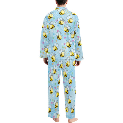 Bee Pattern Print Design BEE03 Men's Long Pajama Set