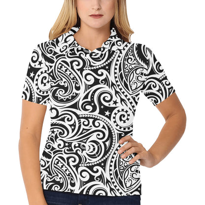 Polynesian Traditional Tribal Women's Polo Shirt