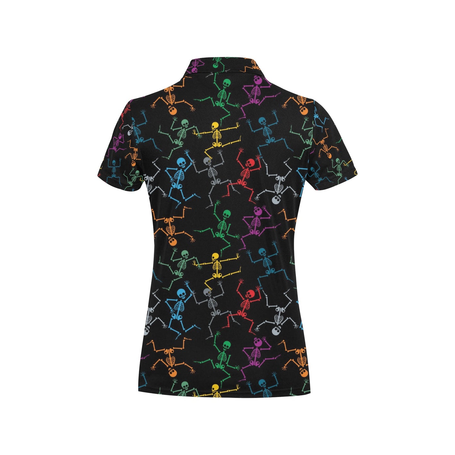 Skeleton Colorful Print Design LKS302 Women's Polo Shirt