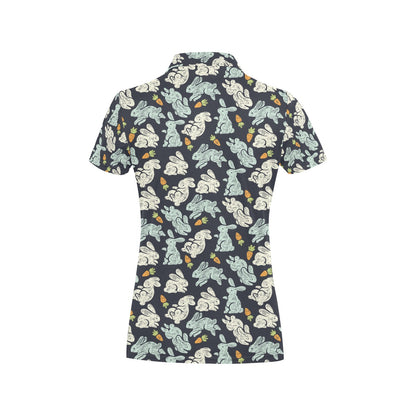 Bunny Pattern Print Design 04 Women's Polo Shirt
