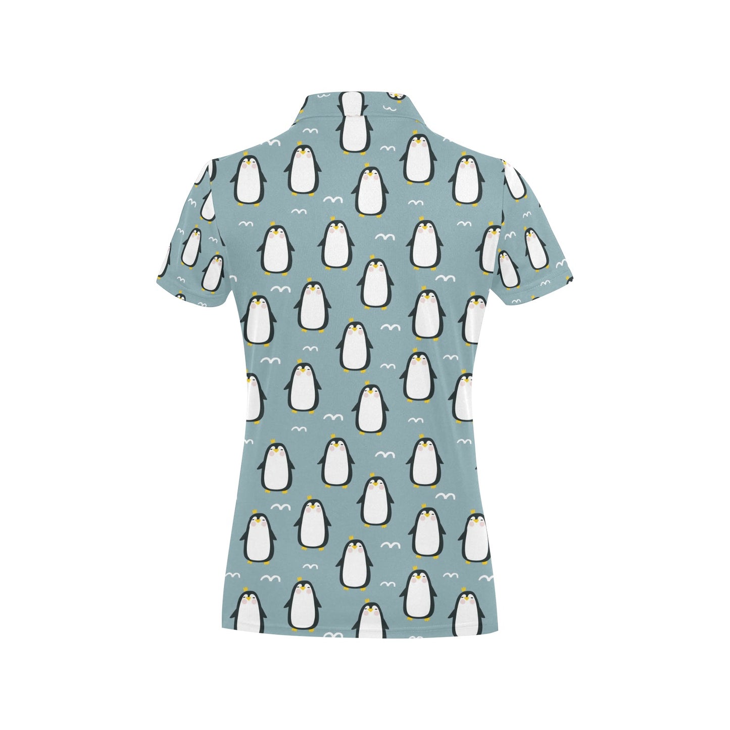 Penguin Pattern Print Design A02 Women's Polo Shirt