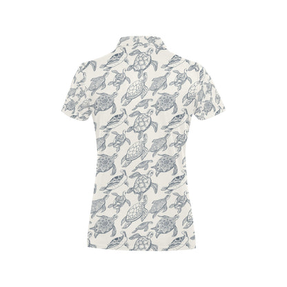 Sea Turtle Print Design LKS304 Women's Polo Shirt