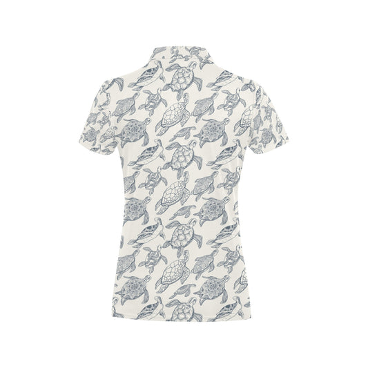 Sea Turtle Print Design LKS304 Women's Polo Shirt