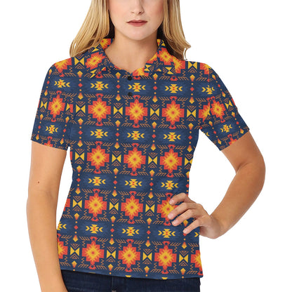 Southwest Pattern Print Design LKS307 Women's Polo Shirt