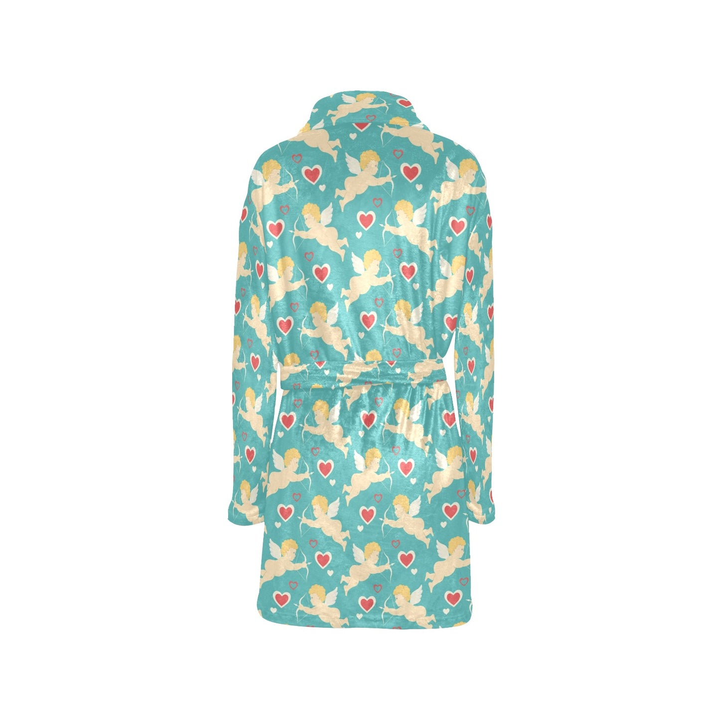 Cupid Pattern Print Design 01 Women's Fleece Robe