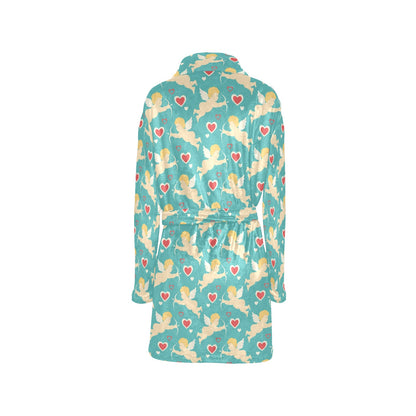 Cupid Pattern Print Design 01 Women's Fleece Robe