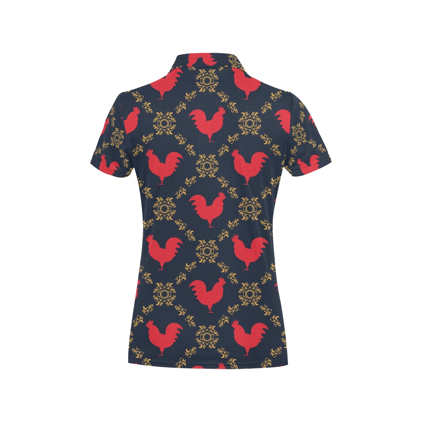 Rooster Pattern Print Design A02 Women's Polo Shirt