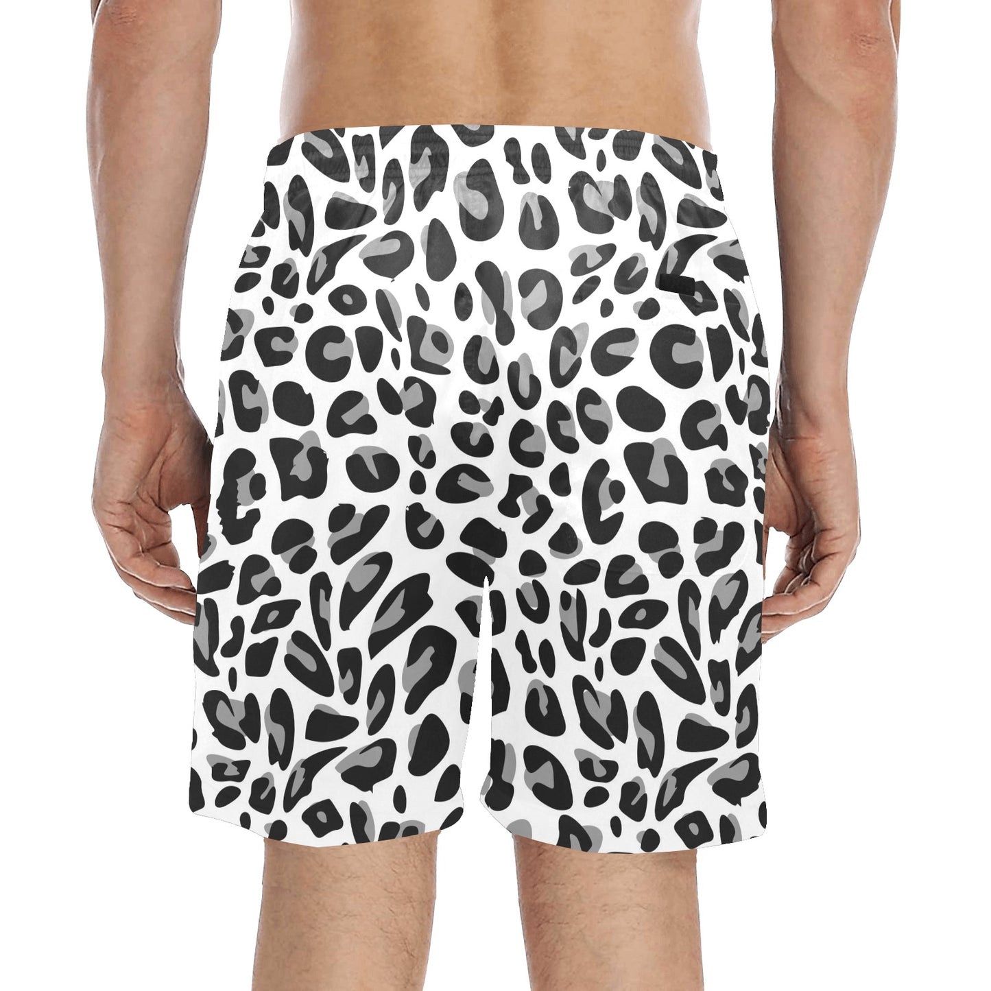Snow Leopard Skin Print Men's Swim Trunks Beach Shorts