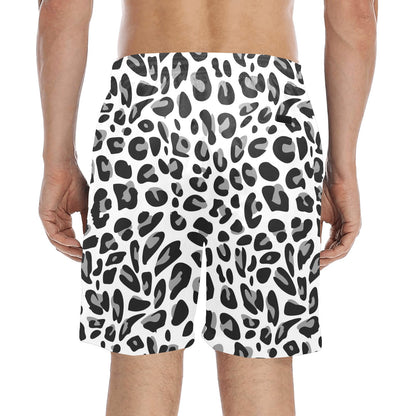 Snow Leopard Skin Print Men's Swim Trunks Beach Shorts