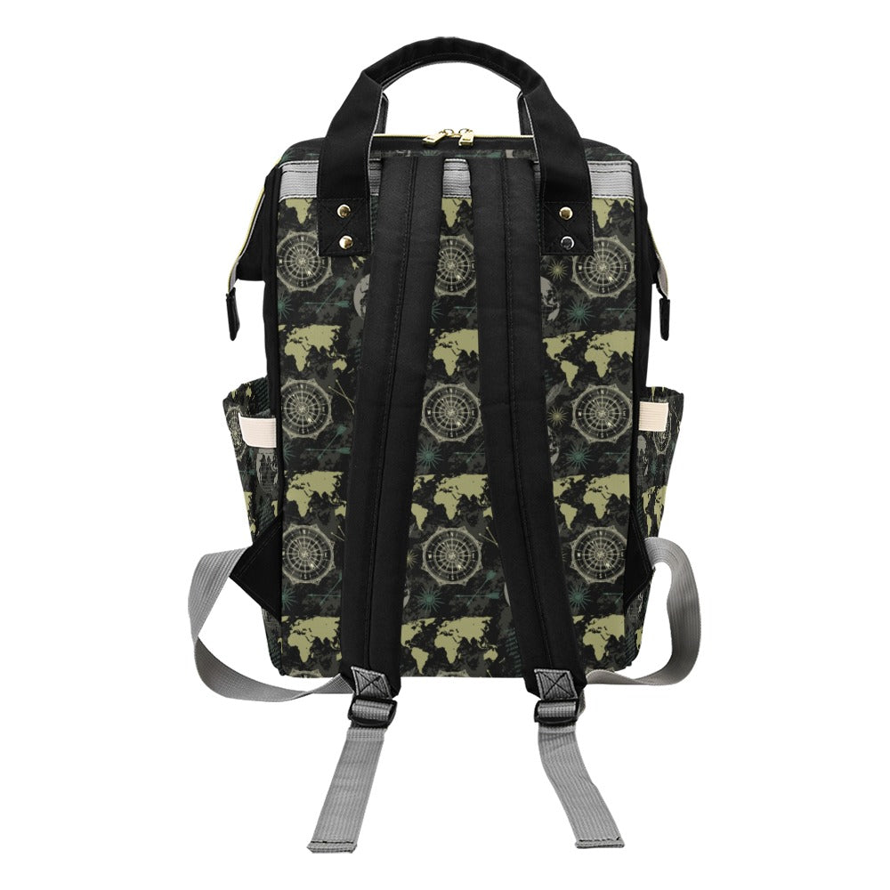 World Map Print Design LKS303 Diaper Bag Backpack