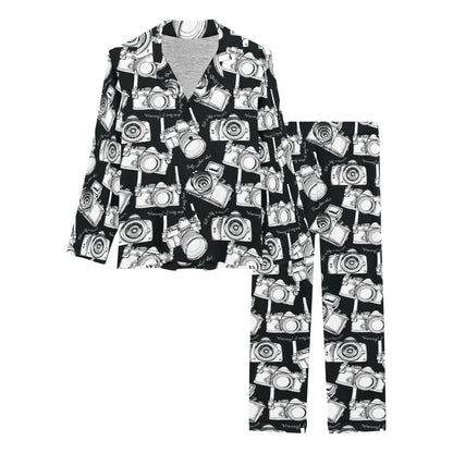 Camera Pattern Print Design 01 Women's Long Pajama Set