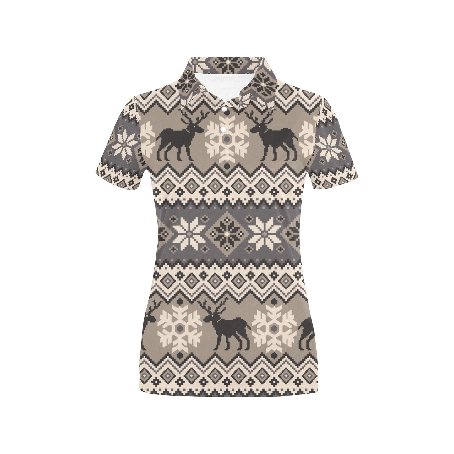 Nordic Pattern Print Design A01 Women's Polo Shirt