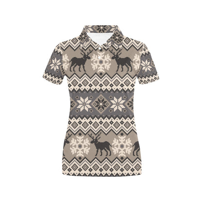 Nordic Pattern Print Design A01 Women's Polo Shirt
