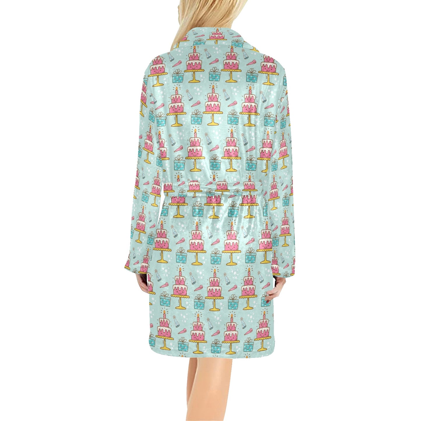 Cake Pattern Print Design 06 Women's Fleece Robe
