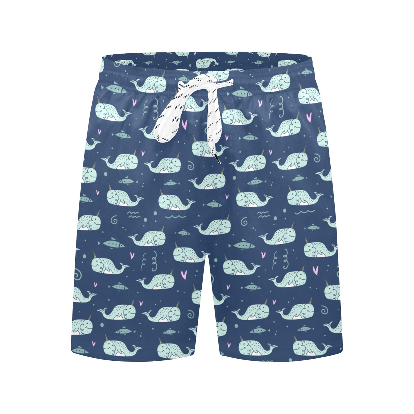 Narwhal Design Print Men's Swim Trunks Beach Shorts