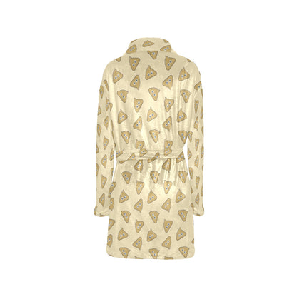 Poop Emoji Pattern Print Design A02 Women's Fleece Robe