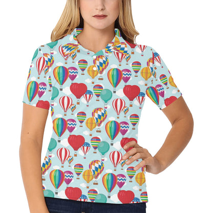 Ballon Pattern Print Design 07 Women's Polo Shirt