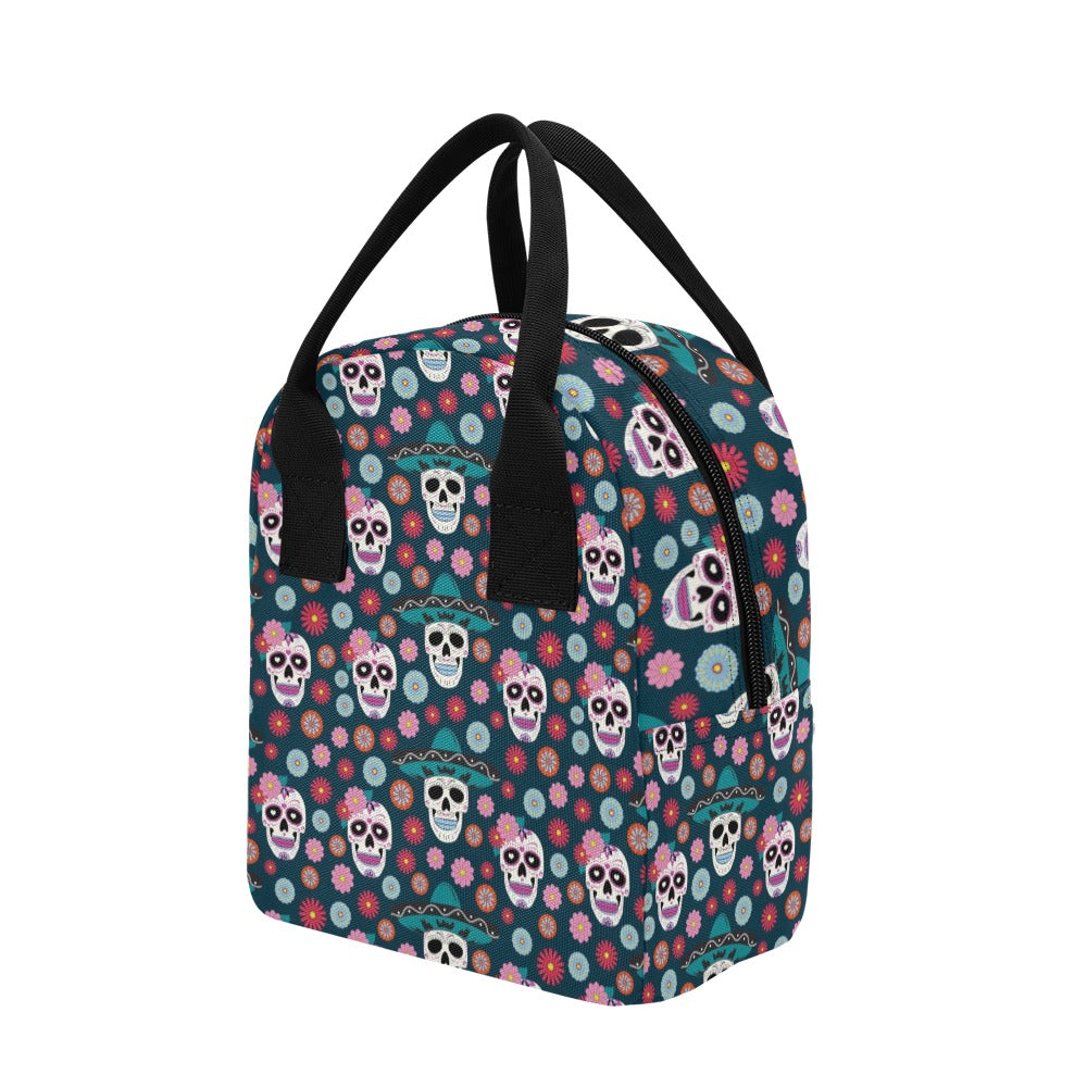 Sugar Skull Print Design LKS308 Insulated Lunch Bag