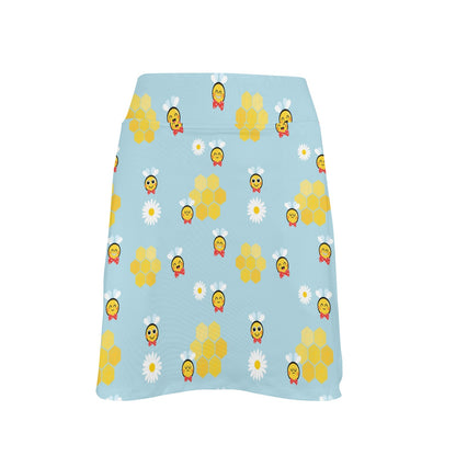 Bee Cute Print Design LKS304 17" Golf & Pickleball Skort with Pockets