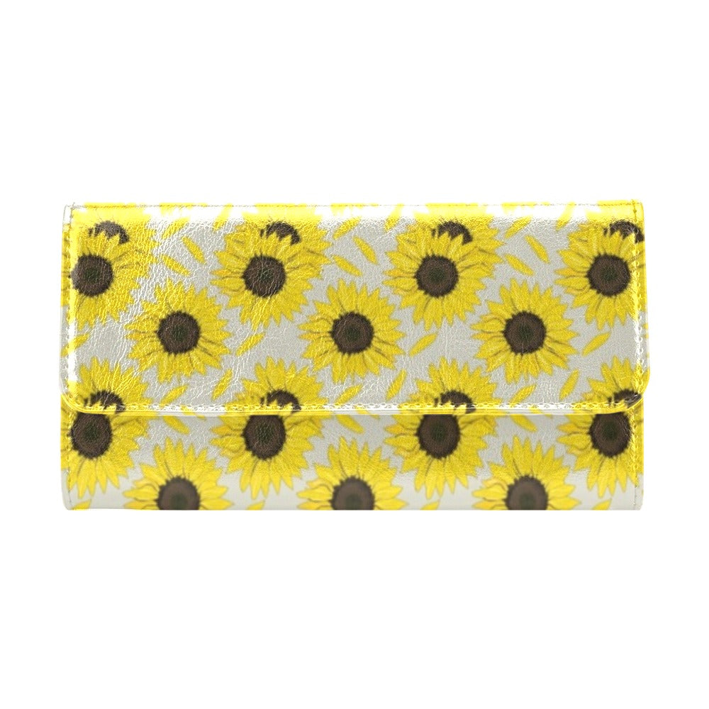 Sunflower Print Design LKS309 Women's Trifold Wallet