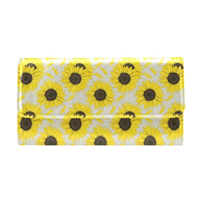 Sunflower Print Design LKS309 Women's Trifold Wallet