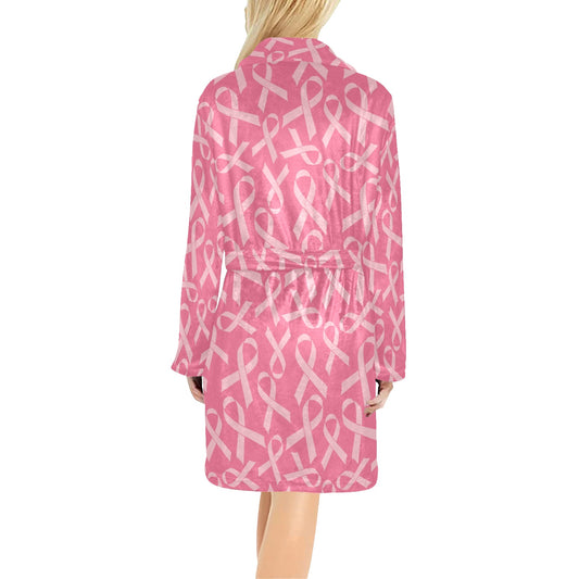 Breast Cancer Awareness Themed Women's Fleece Robe